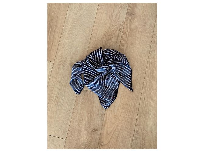 carré 90 zebra di seta blu bottega veneta - vista 2