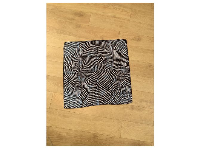 carré 90 zebra di seta blu bottega veneta - vista 3