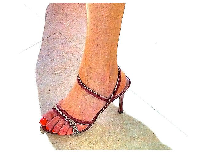 Sandali Dior in vernice rossa - vista 6