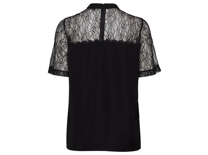 Blusa de renda preta Samsoe & Samsoe Preto - vista 2