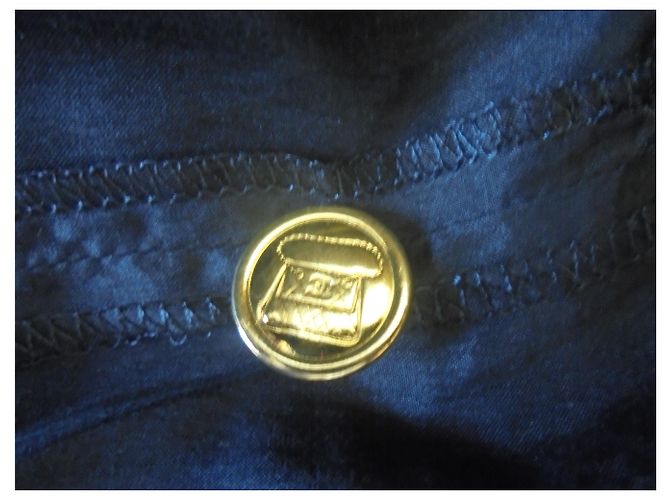 Chanel Lux Leinenrock mit zwei Knöpfen Schmuckbeutel Handfutter Seide Schwarz - Ansicht 2
