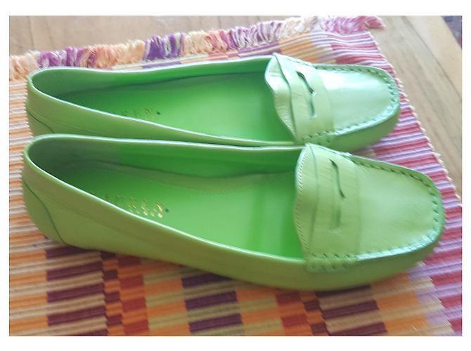 Mocassini Ralph Lauren Verdi in Pelle Taglia 7 Verde - vista 3