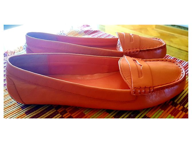 Ralph Lauren Mocassini in pelle arancione taglia 7 - vista 2