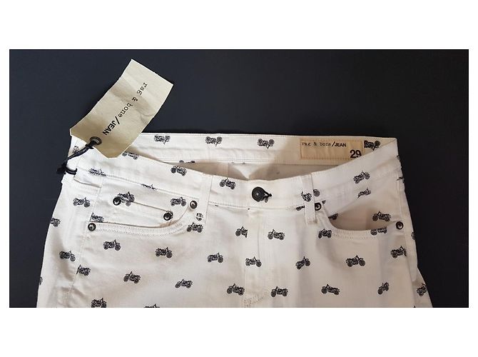 Rag & Bone Moto Mila Shorts Schwarz Weiß - Ansicht 3