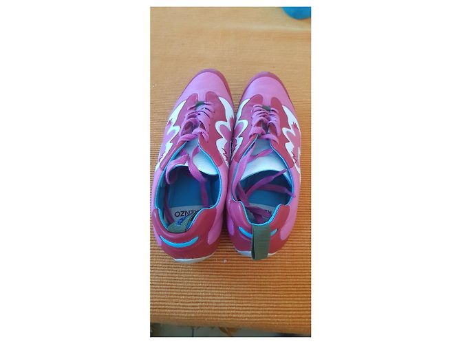 Kenzo Retro Sneaker Rosa Weiß Rot Leder Pink - Ansicht 2