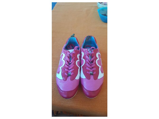 Kenzo Retro Sneaker Rosa Weiß Rot Leder Pink - Ansicht 4