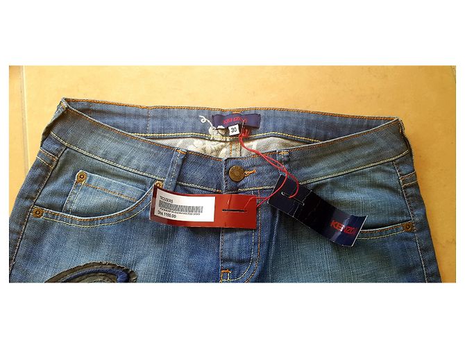Retero Jeans Kenzo..Corte de media pierna Azul claro - vista 2