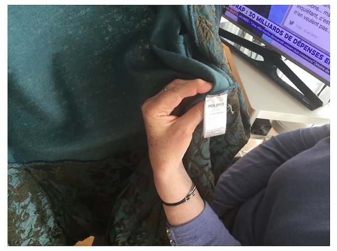 Autre Marque Giacca CUT VERSE in lana castagna e blu scuro Castagno - vista 5