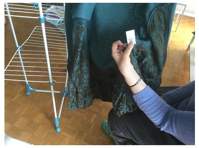 Autre Marque Giacca CUT VERSE in lana castagna e blu scuro Castagno - vista 6