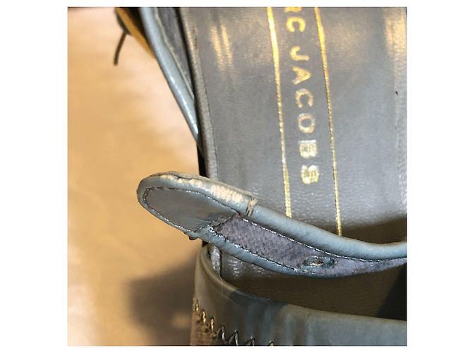 Marc Jacobs Absatzschuhe hellblauer Samt und türkises Lackleder - Ansicht 5