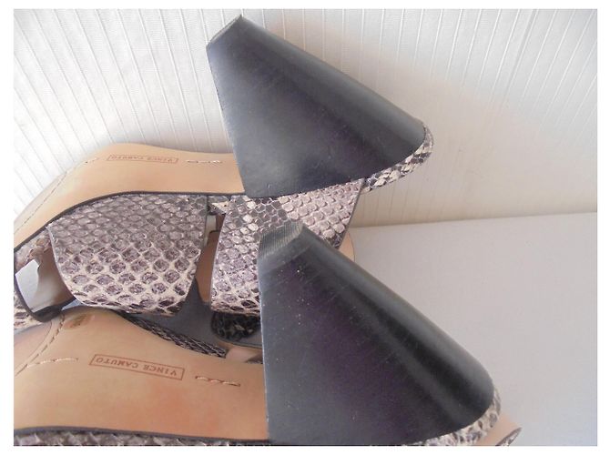 Sandali Vince Camuto in pelle e pitone nero beige - vista 4