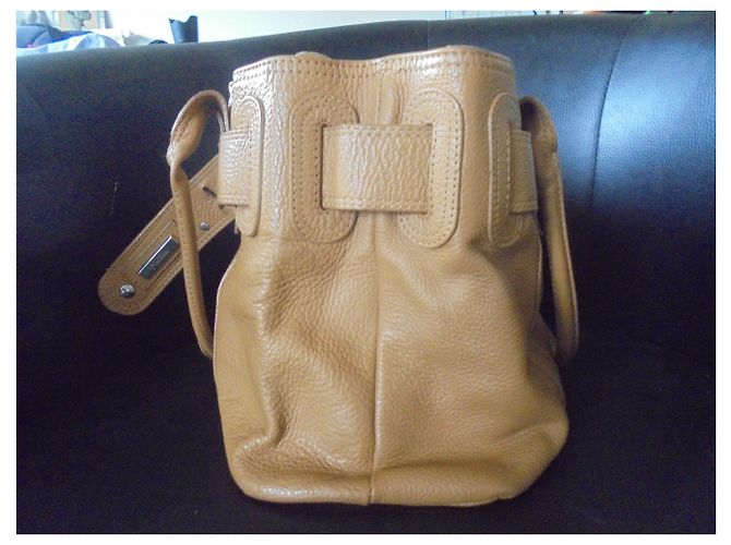 Borsa a mano Claude Montana in pelle color cognac Marrone chiaro - vista 4