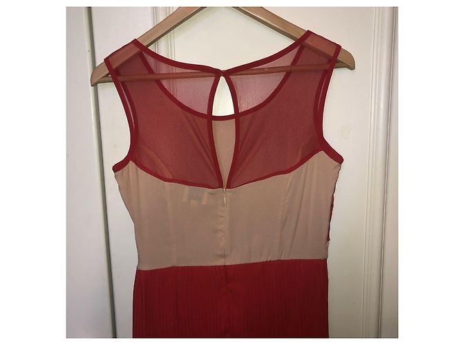 Abito Reiss con pizzo rosso e gonna in chiffon Carne - vista 8