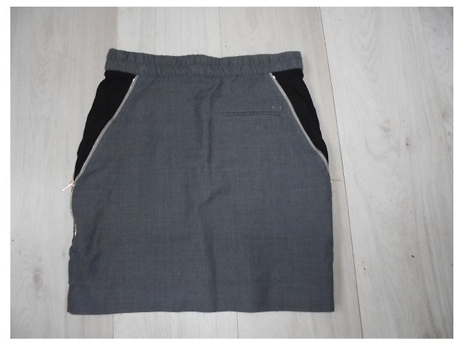 Falda Ikks PURE EDITION de lana gris - vista 2