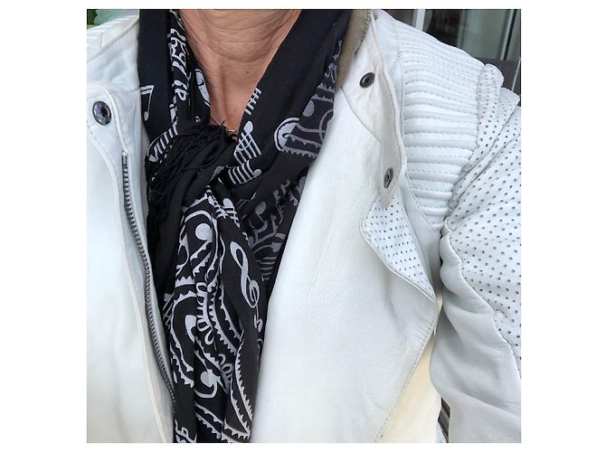 Ikks Bikerjacke aus Lammleder Weiß - Ansicht 10