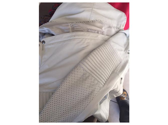 Ikks Bikerjacke aus Lammleder Weiß - Ansicht 5