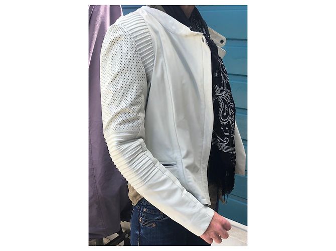 Ikks Bikerjacke aus Lammleder Weiß - Ansicht 7