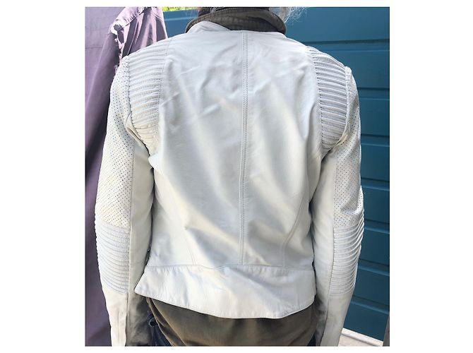 Ikks Bikerjacke aus Lammleder Weiß - Ansicht 8