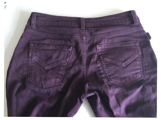 Zadig & Voltaire Super Law Vaqueros Rojo Oscuro Algodón Burdeos - vista 2
