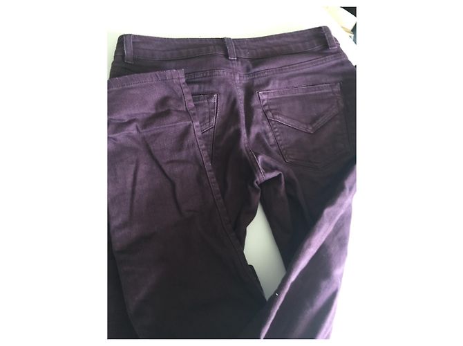 Zadig & Voltaire Super Law Vaqueros Rojo Oscuro Algodón Burdeos - vista 3