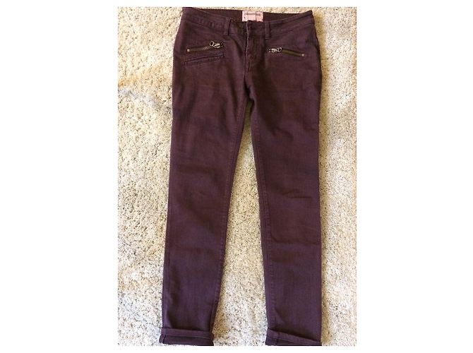 Zadig & Voltaire Super Law Vaqueros Rojo Oscuro Algodón Burdeos - vista 6