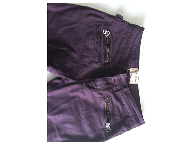 Zadig & Voltaire Super Law Vaqueros Rojo Oscuro Algodón Burdeos - vista 4