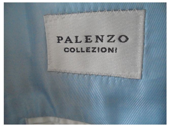 Autre Marque Completo PALENZO in lino azzurro con nastri bianchi Bianco Blu chiaro - vista 2