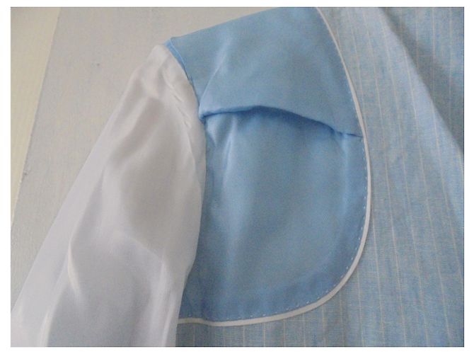 Autre Marque Completo PALENZO in lino azzurro con nastri bianchi Bianco Blu chiaro - vista 5