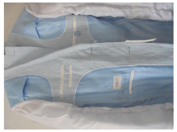 Autre Marque Completo PALENZO in lino azzurro con nastri bianchi Bianco Blu chiaro - vista 6