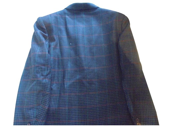 Burberry Caddy Tailors Wolljacke Rot Grün Khaki Bordeaux Dunkelgrün - Ansicht 2