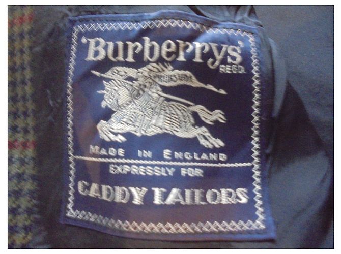 Burberry Caddy Tailors Wolljacke Rot Grün Khaki Bordeaux Dunkelgrün - Ansicht 3
