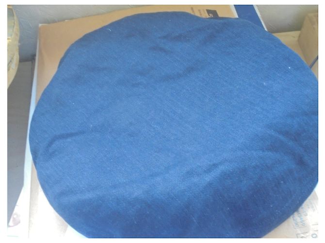 Cappello Hermès Motsch in lino blu navy e nubuck Verde scuro - vista 3