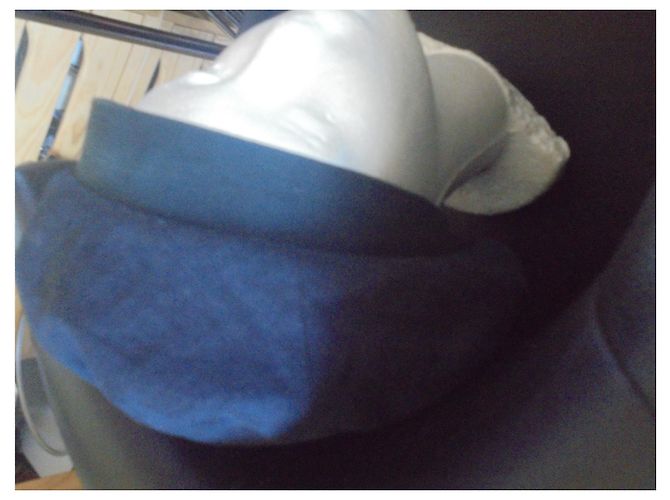 Cappello Hermès Motsch in lino blu navy e nubuck Verde scuro - vista 4