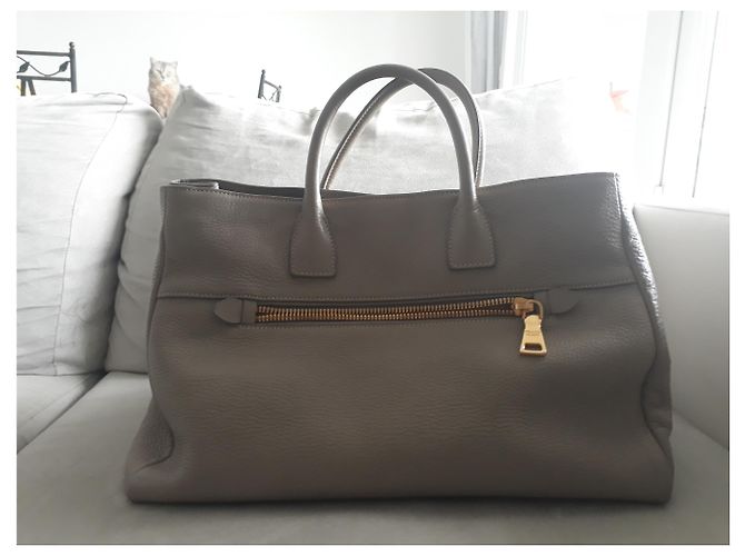 Borsa a mano Prada in pelle grigia Grigio - vista 3