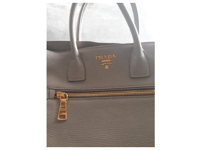 Borsa a mano Prada in pelle grigia Grigio - vista 4