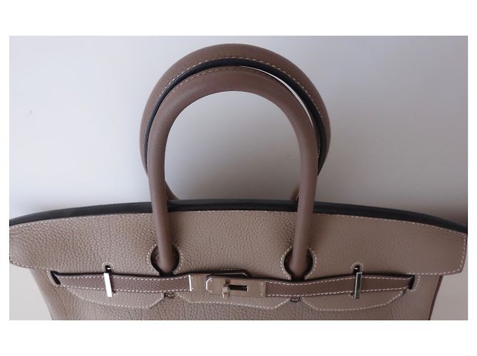Hermès Hermes Birkin Tasche 35 zweifarbig Grau Taupe - Ansicht 11
