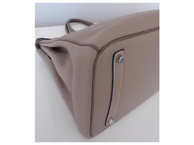 Hermès Hermes Birkin Tasche 35 zweifarbig Grau Taupe - Ansicht 14