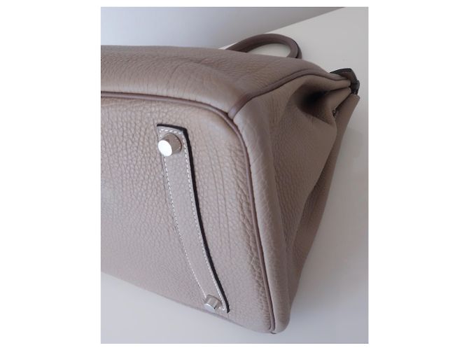 Hermès Hermes Birkin Tasche 35 zweifarbig Grau Taupe - Ansicht 15