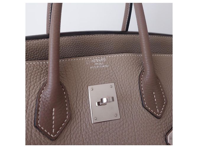 Hermès Hermes Birkin Tasche 35 zweifarbig Grau Taupe - Ansicht 19