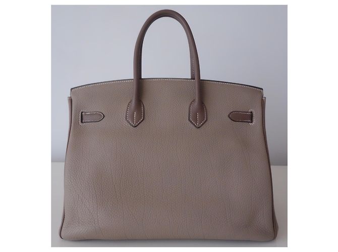 Hermès Hermes Birkin Tasche 35 zweifarbig Grau Taupe - Ansicht 2