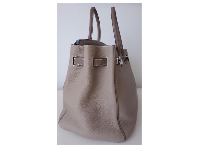 Hermès Hermes Birkin Tasche 35 zweifarbig Grau Taupe - Ansicht 22