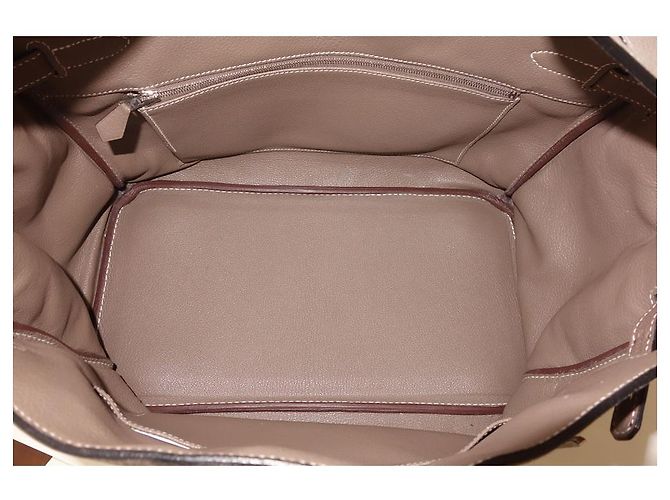 Hermès Hermes Birkin Tasche 35 zweifarbig Grau Taupe - Ansicht 24
