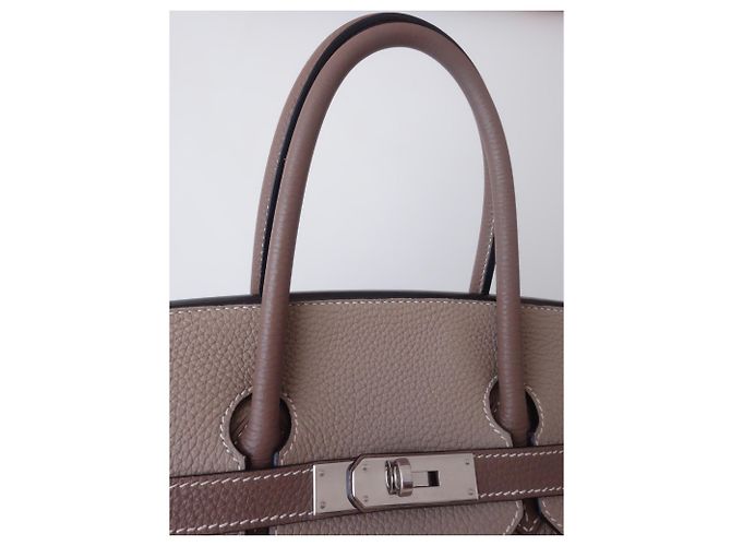 Hermès Hermes Birkin Tasche 35 zweifarbig Grau Taupe - Ansicht 3