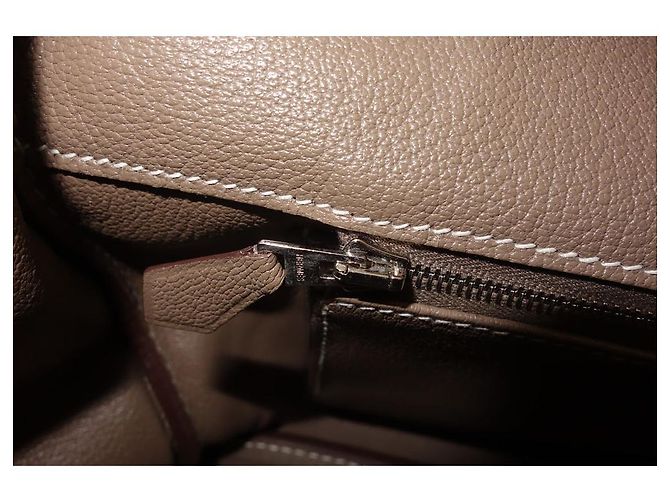 Hermès Hermes Birkin Tasche 35 zweifarbig Grau Taupe - Ansicht 4