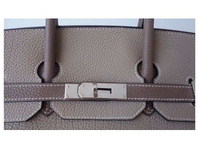 Hermès Hermes Birkin Tasche 35 zweifarbig Grau Taupe - Ansicht 6