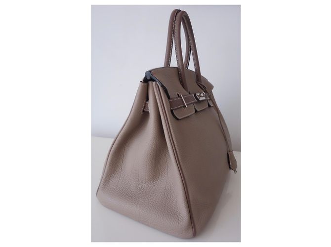 Hermès Hermes Birkin Tasche 35 zweifarbig Grau Taupe - Ansicht 7