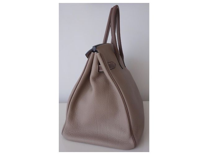 Hermès Hermes Birkin Tasche 35 zweifarbig Grau Taupe - Ansicht 8