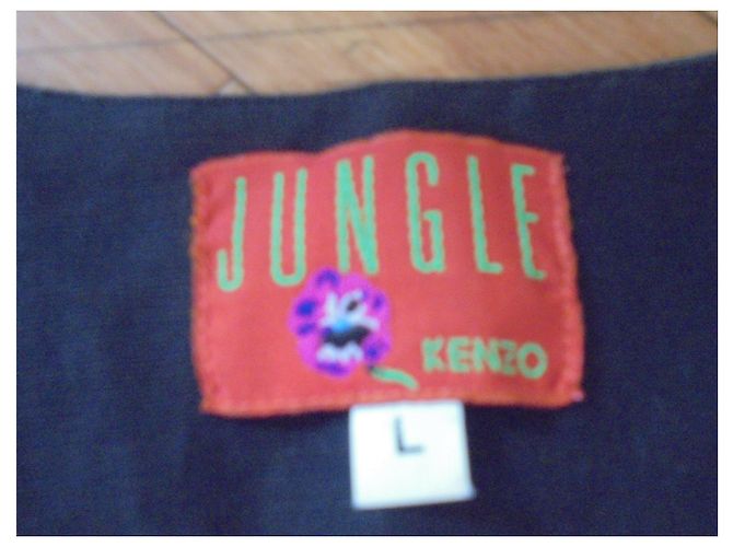 Giacca Kenzo Ricamata e Strass Nera in Lino Nero - vista 2