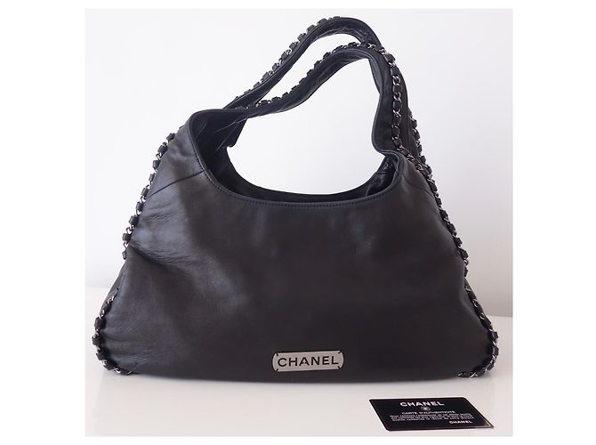 Borsa in pelle nera di Chanel Hobo Nero - vista 10