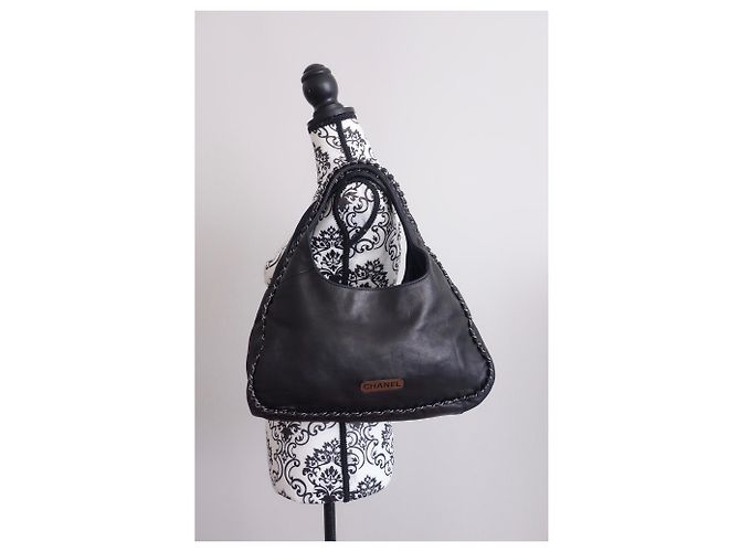 Borsa in pelle nera di Chanel Hobo Nero - vista 8